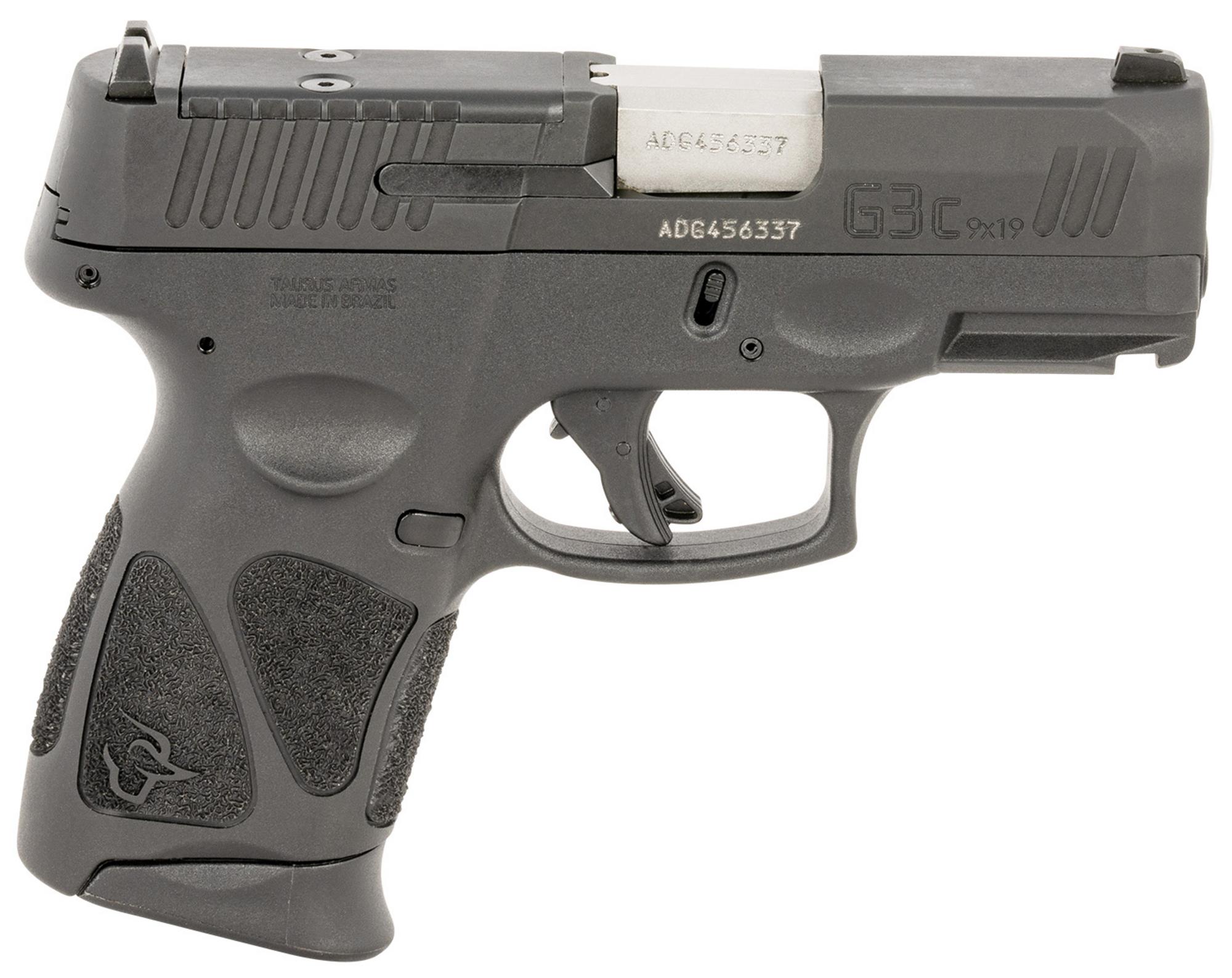 Taurus G3C Compact Pistol 1G3CP9312X12, 9mm, 3.26", Black Polymer Grips, Optic Ready, 12 Rds