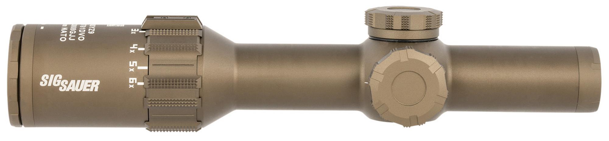 Sig Tango6T Rifle Scope SOT61240, 1-6x, 24mm Obj, 30mm Tube, Flat Dark Earth, Illuminated DWLR-556 Reticle
