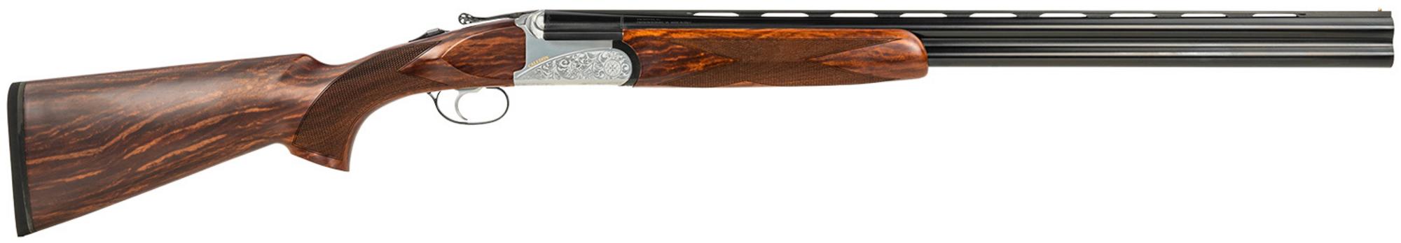 Fausti Caledon Shotgun 15602, 16 Gauge, 28", 2.75" Chmbr, Engraved Stainless Rec, Wood Laser Grain Stock, Metallic Bead Sight
