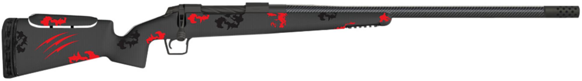 Fierce Carbon Rival FP Bolt Action Rifle FCRFP7PRC22BR, 7mm PRC, 22" Threaded, Blood Red Camo Carbon Stock, 3 Rds