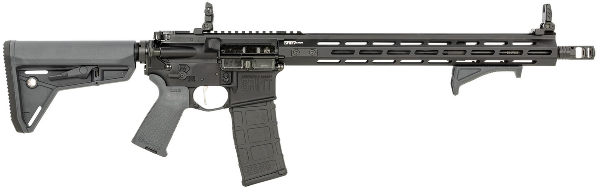 Springfield Saint Victor Semi-Auto Rifle STV916556YP, 5.56 NATO, 16", Gray Magpul Furniture, Flip-Up Sights, 30 Rds