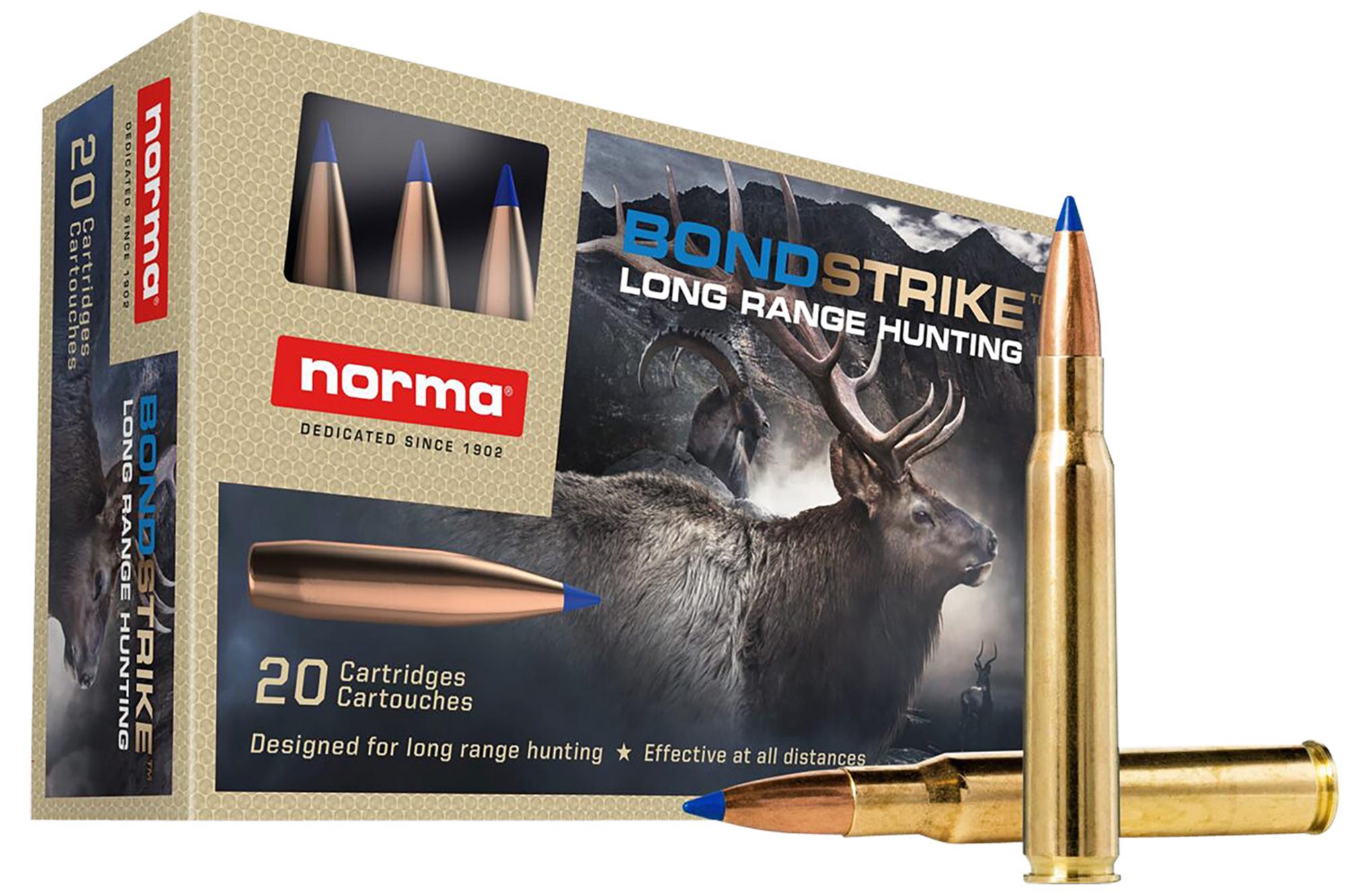 Norma Bondstrike Extreme Rifle Ammunition 20176422, 30-06 Springfield, Bonded Polymer Tip, 180 gr, 20 Rd/Bx