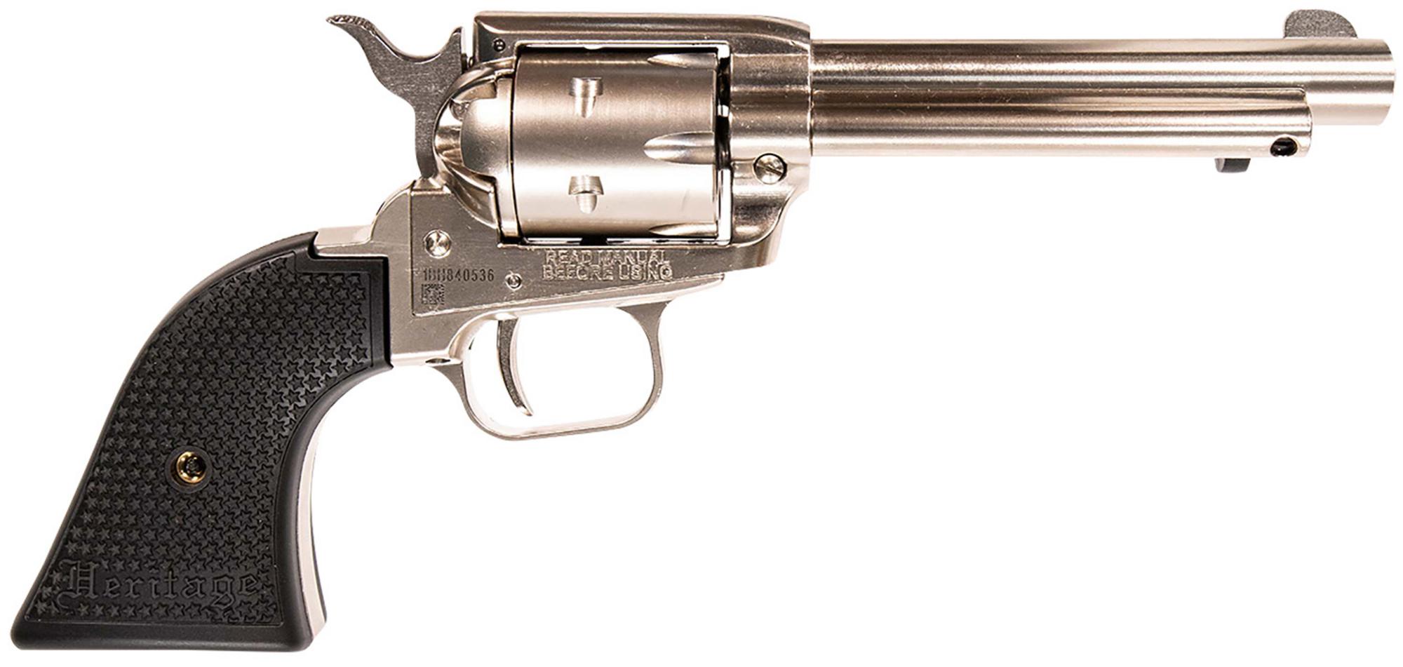 Heritage Rough Rider Revolver RR22NI4, 22 LR, 4.75", US Flag Polymer Grips, Black Nitride Finish, 6 Rds