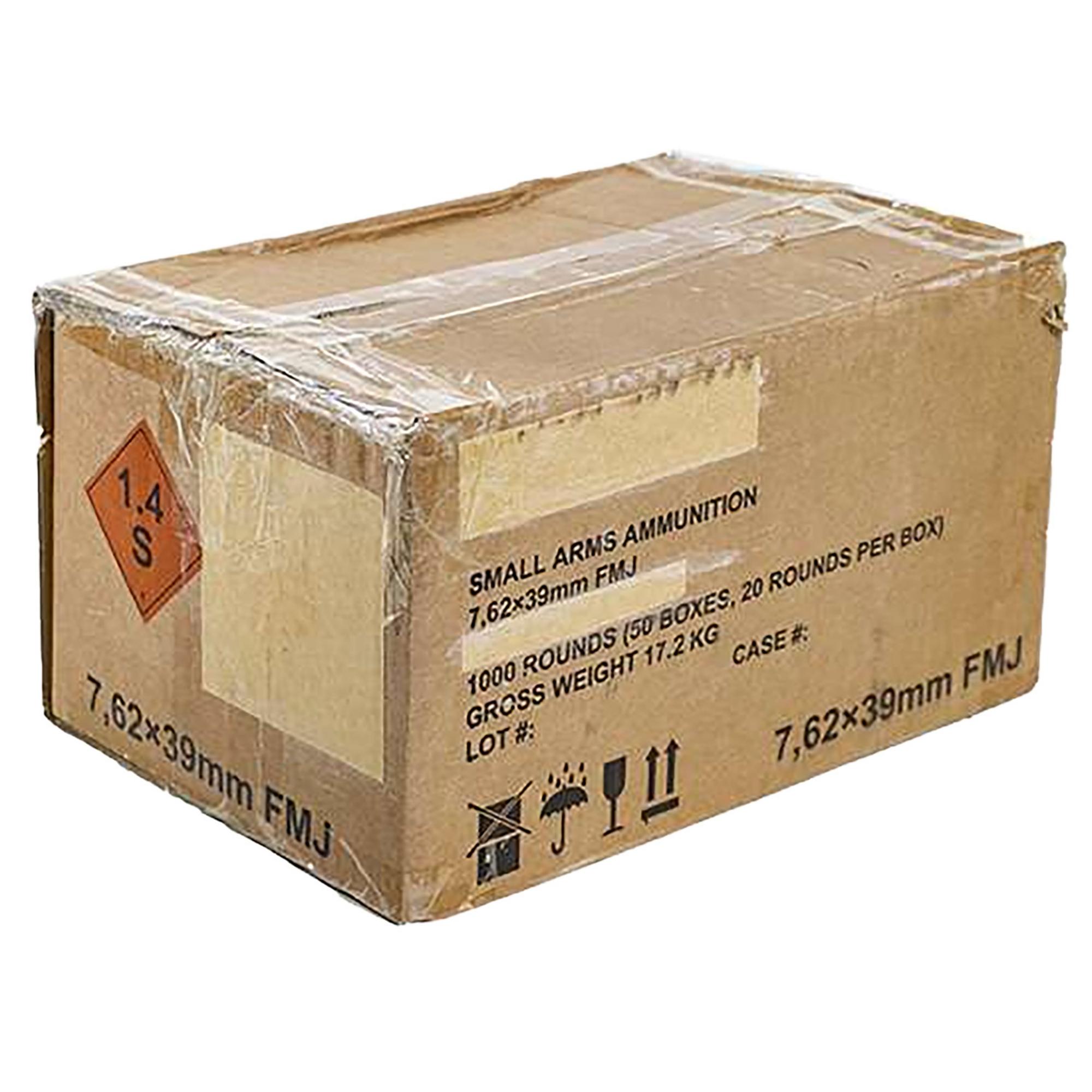 Century Rifle Ammunition AM3387, 7.62x39mm, Full Metal Jacket, 123 gr, 1000 Rd/Bx