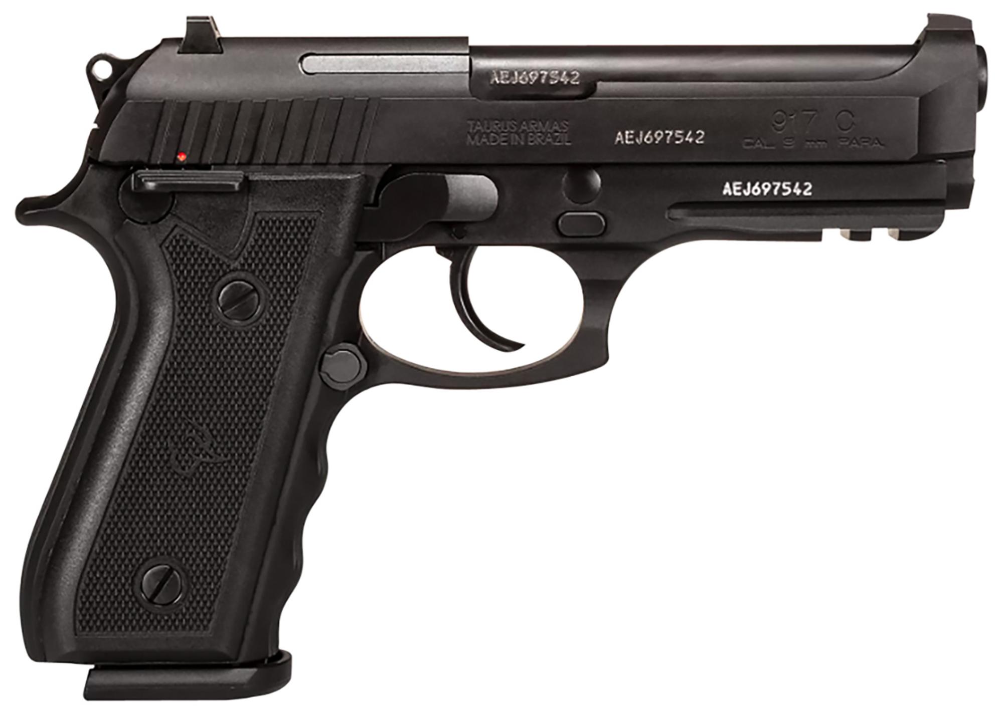 Taurus 917C DA/SA Pistol 1917C41, 9mm, 4.30", Black Target Grips, Black Anodized Finish, Ambidextrous, 18 Rds