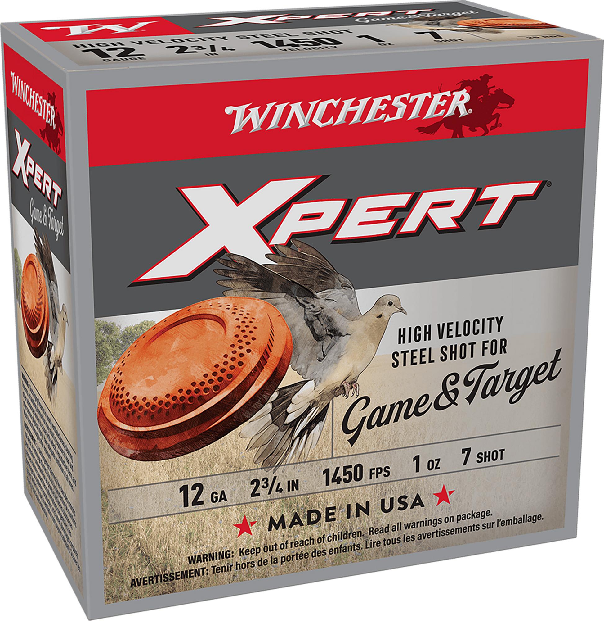 Winchester Xpert Game & Target Shotshells WE12GTHV7, 12 Gauge, 2-3/4", 1 oz, 1450 fps, #7 Steel Shot, 25 Rds/box