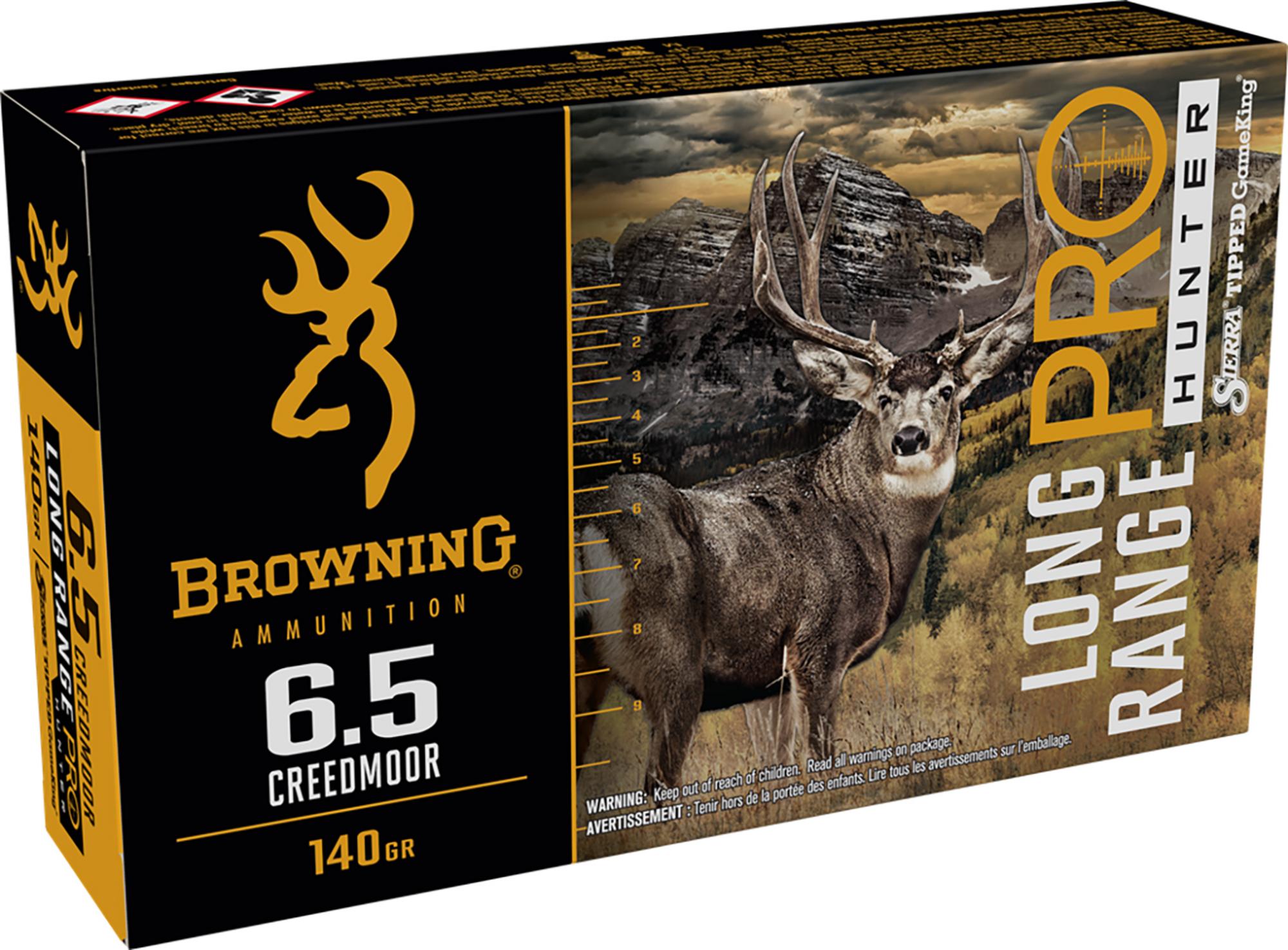 Browning Long Range Pro Rifle Ammunition B192500652, 6.5 Creedmoor, GameKing, 140 gr, 2800 fps, 20 Rd/Bx