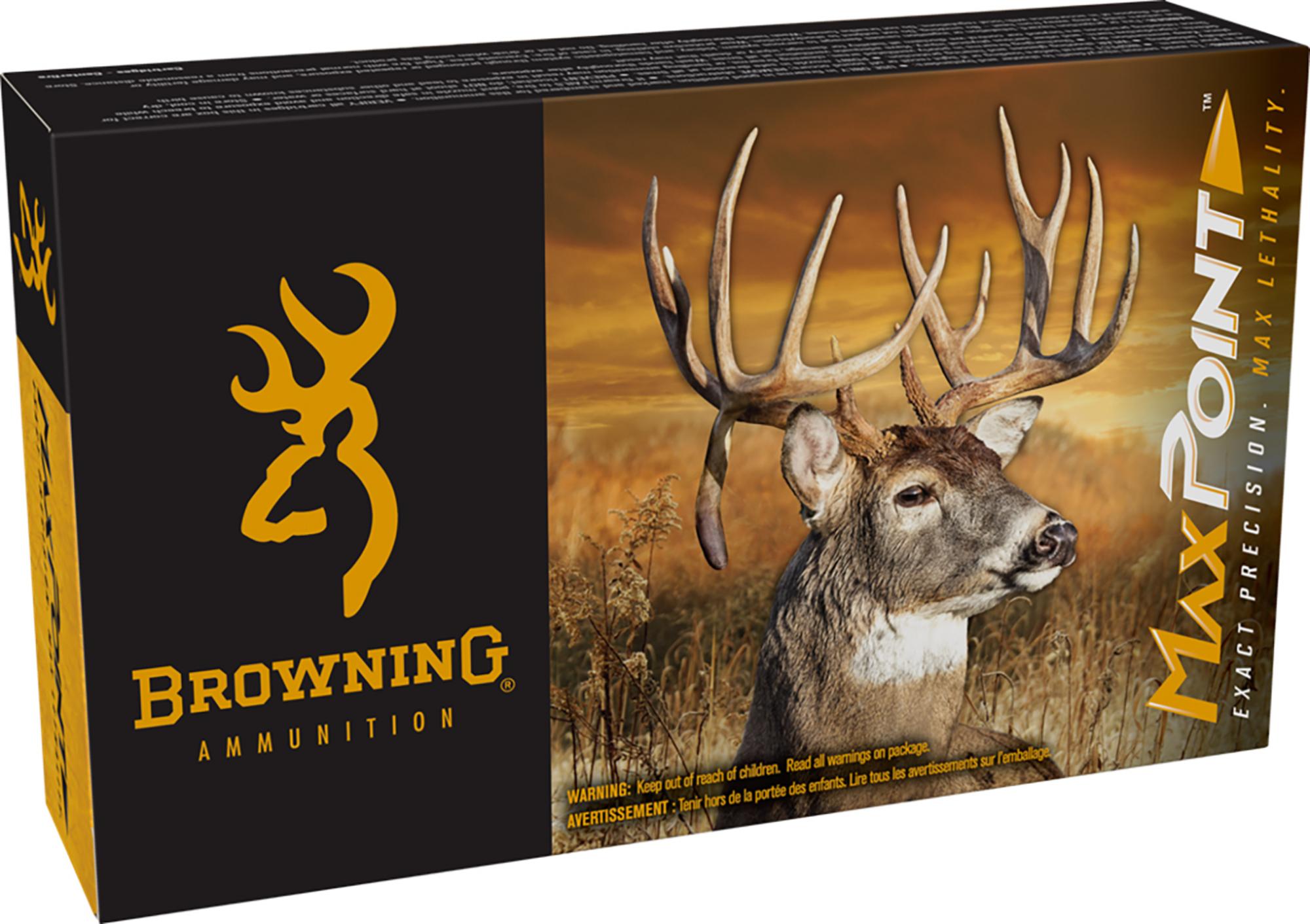 Browning Rifle Ammunition B192102432, 243 Win, Max Point, 95 gr, 3100 fps, 20 Rd/Bx