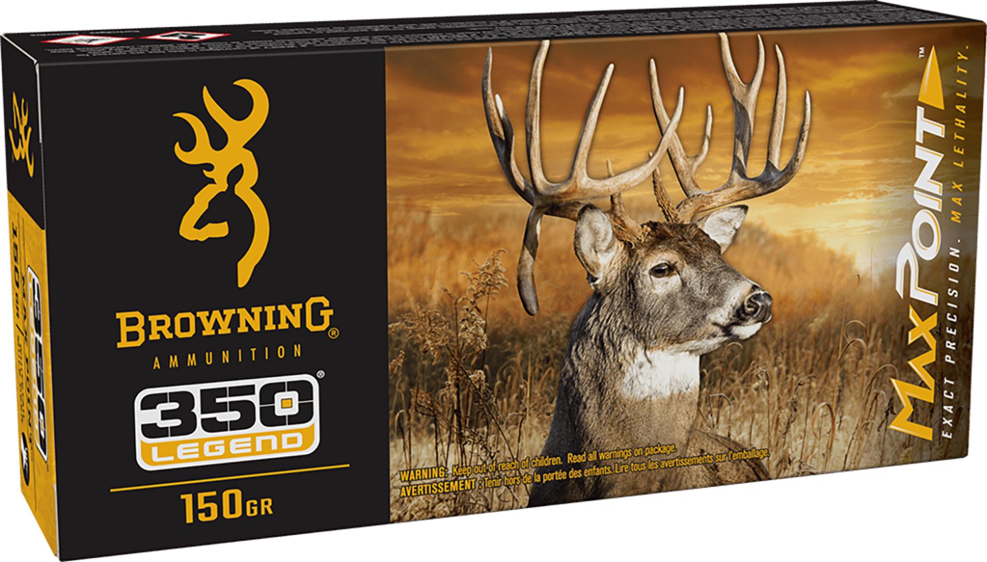 Browning Rifle Ammunition B192103502, 350 Legend, Max Point, 150 gr, 2325 fps, 20 Rd/Bx
