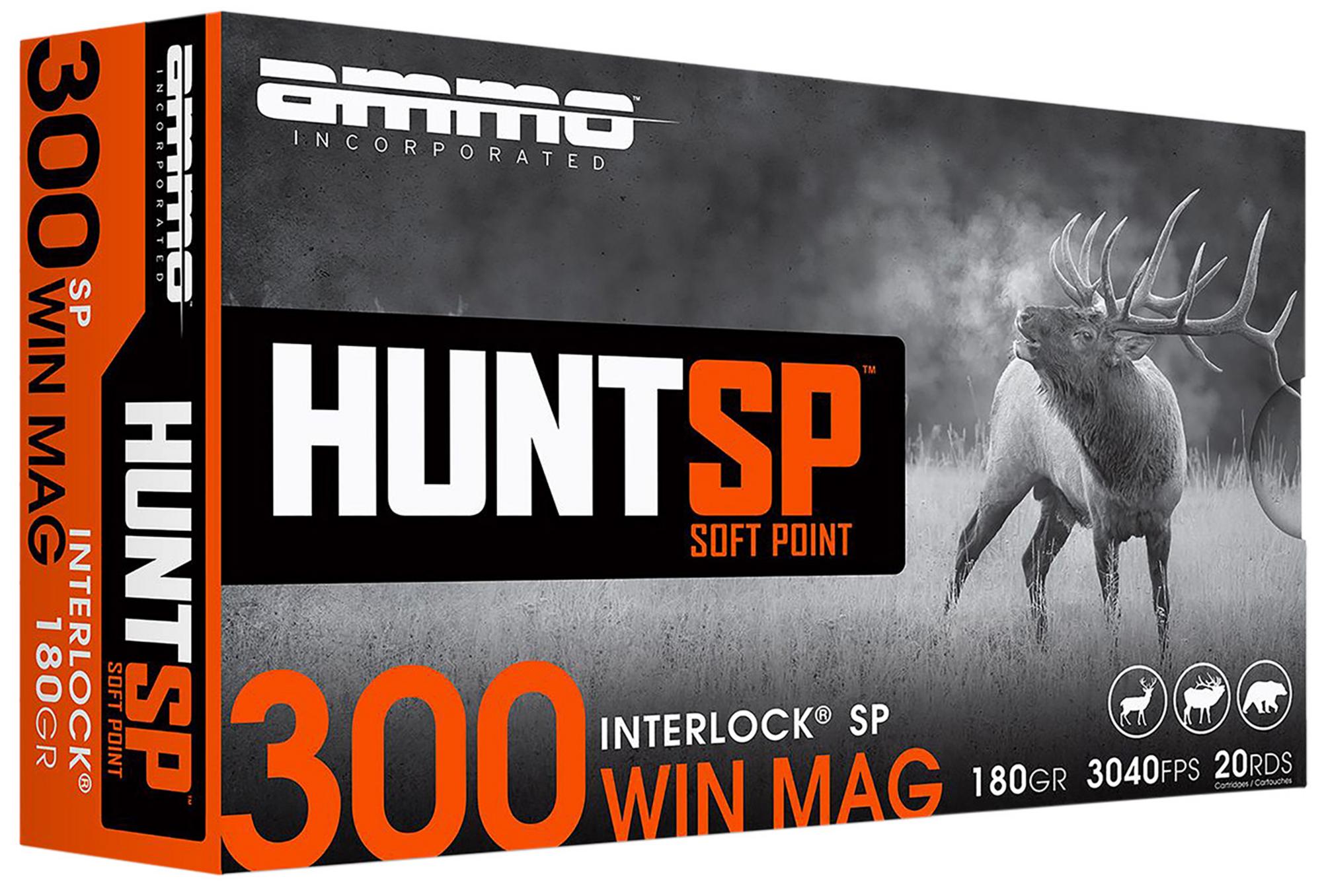 Ammo Inc Hunt Rifle Ammunition 300WM10SPA20, 300 Win, Soft Point, 180 gr, 3040 fps, 20 Rd/Bx