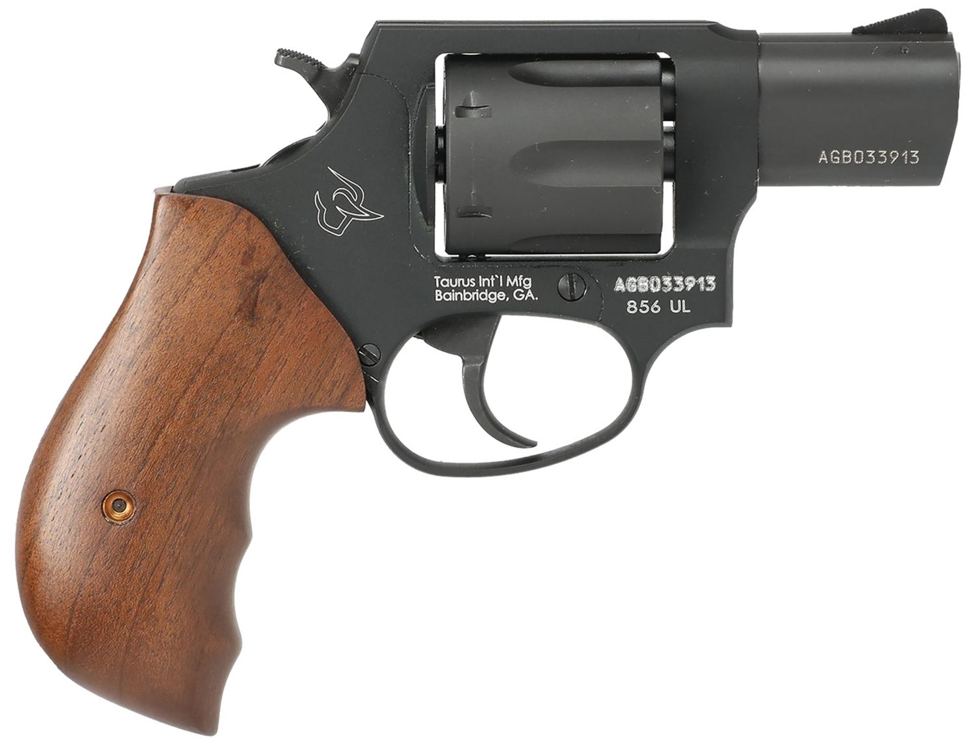 Taurus 856 Ultra-Lite Revolver 285621ULTW, 38 Special +P, 2", Walnut Grips, Matte Black Finish, 6rd