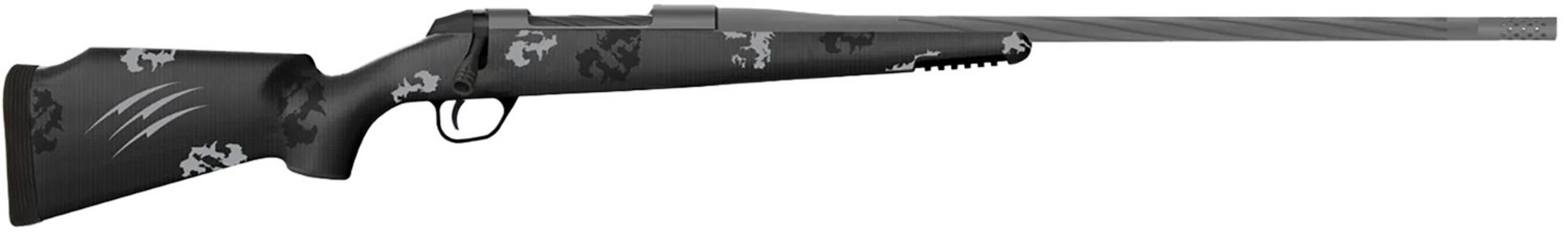 Fierce Twisted Rage Bolt Action Rifle FRG375HH24TP, 375 H&H Mag, 24" Threaded, C3 Carbon Rage, Tungsten/Phantom Camo Stock, 3 Rds