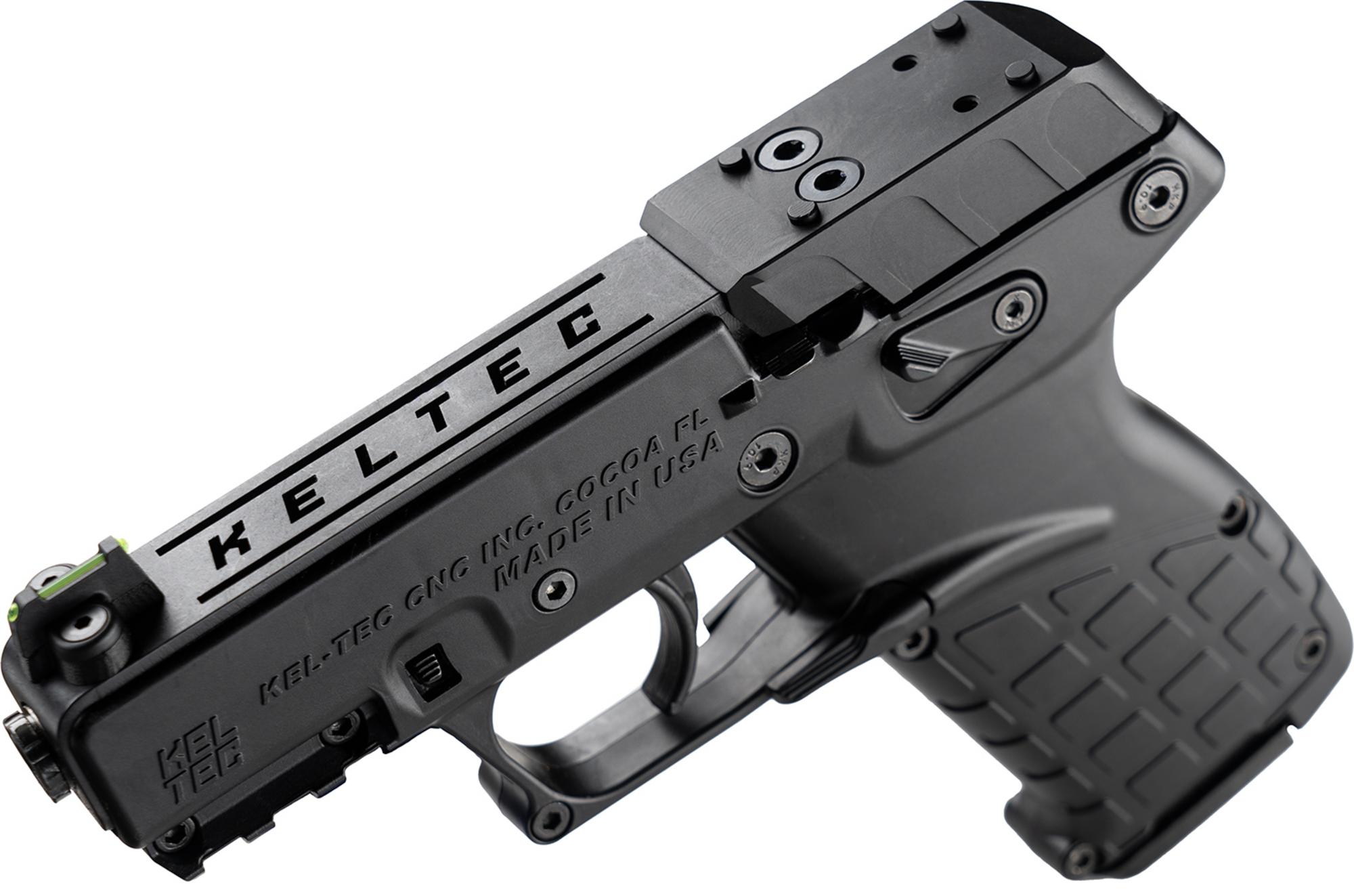 Kel-Tec P17 Pistol P17BBLKOR, 22 LR, 3.80", Textured Grips, Black Finish, Serrated Slide, Optic Ready, 16 Rds