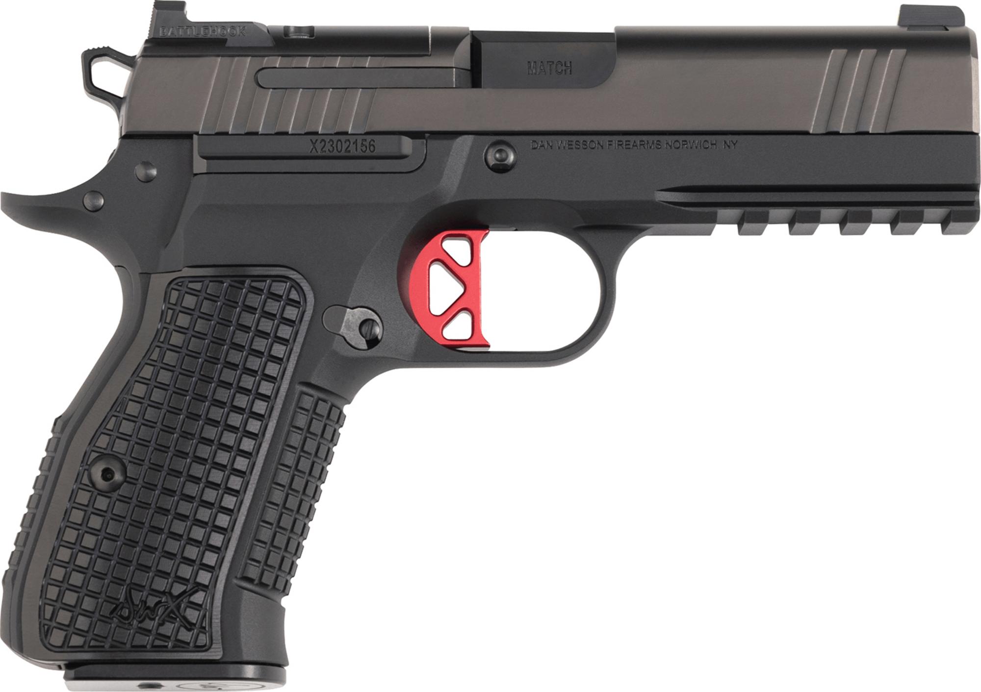 Dan Wesson DWX Compact Pistol 92113, 9mm Luger, 4.95", Black Grips, Black Finish, 10 Rds
