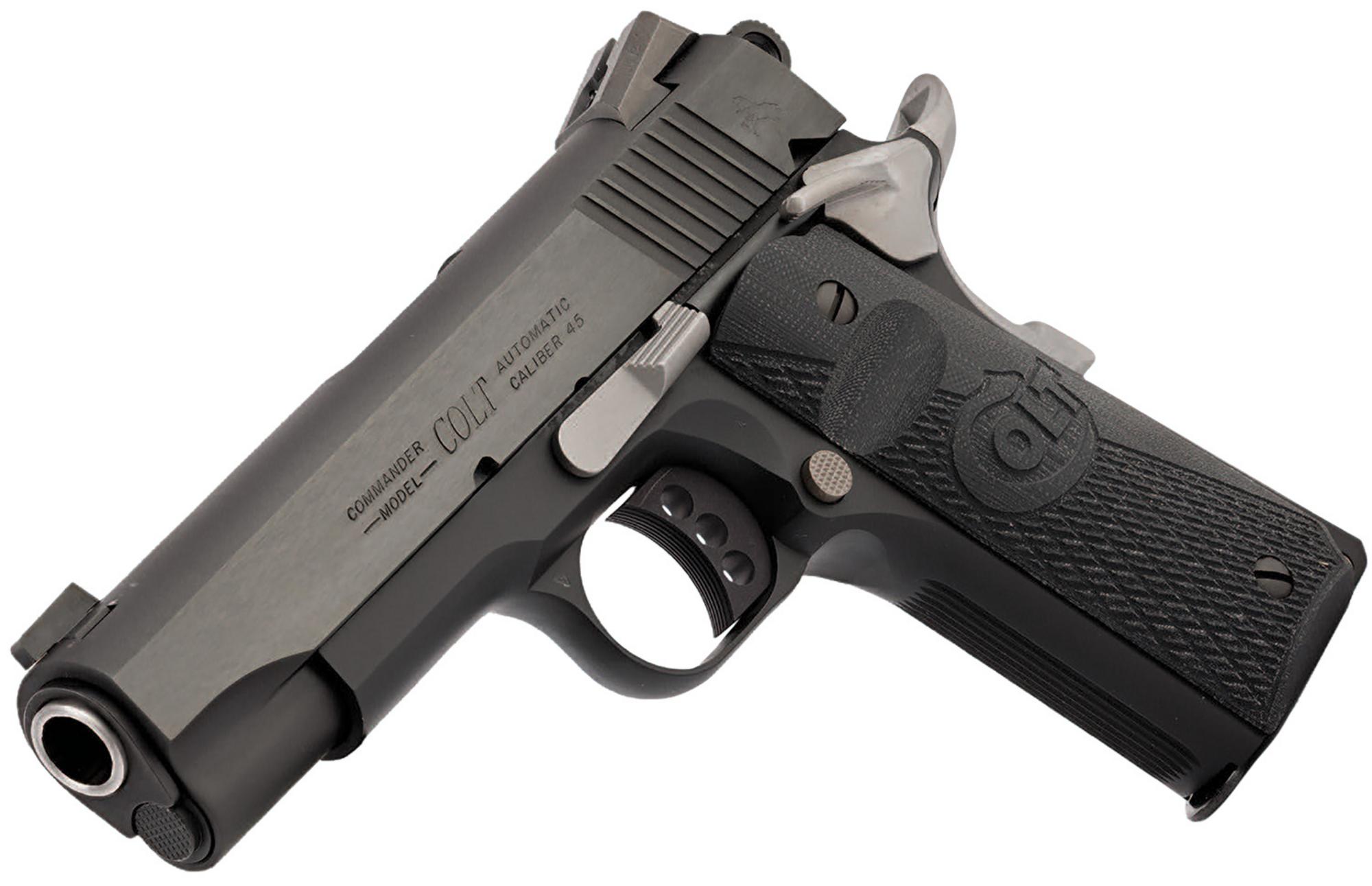 Colt 1911 Night Commander PistolO4840NC, 45 ACP, 4.25", Black G10 Grips, Cerakote/Blued Finish, 8 Rds