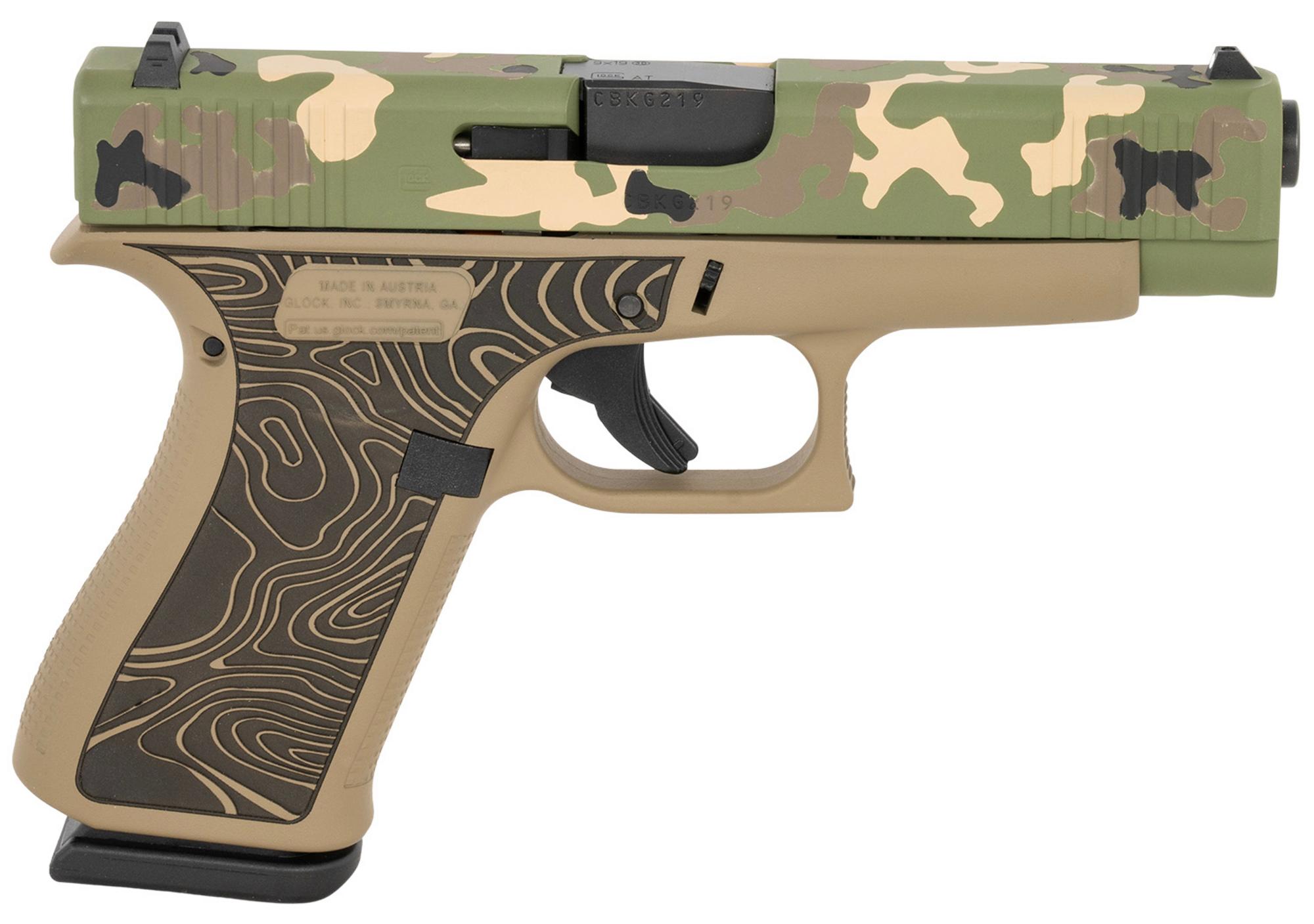 Glock 48 Gen5 Pistol PA4850204EXPHUNT, 9mm, 4.17", Camo Slide, Polymer Textured Grips, 10 Rds