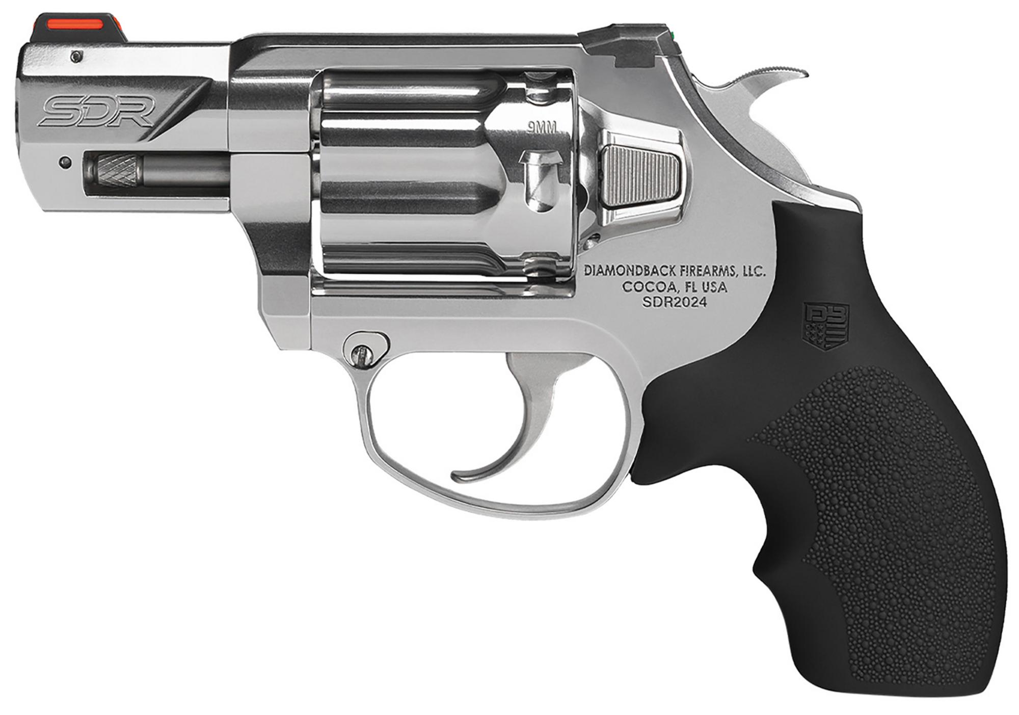 Diamondback SDR Revolver DB0700P701, 9mm, 3", Black Hogue Rubber Grips, Stainless Steel Finish, 6 Rds