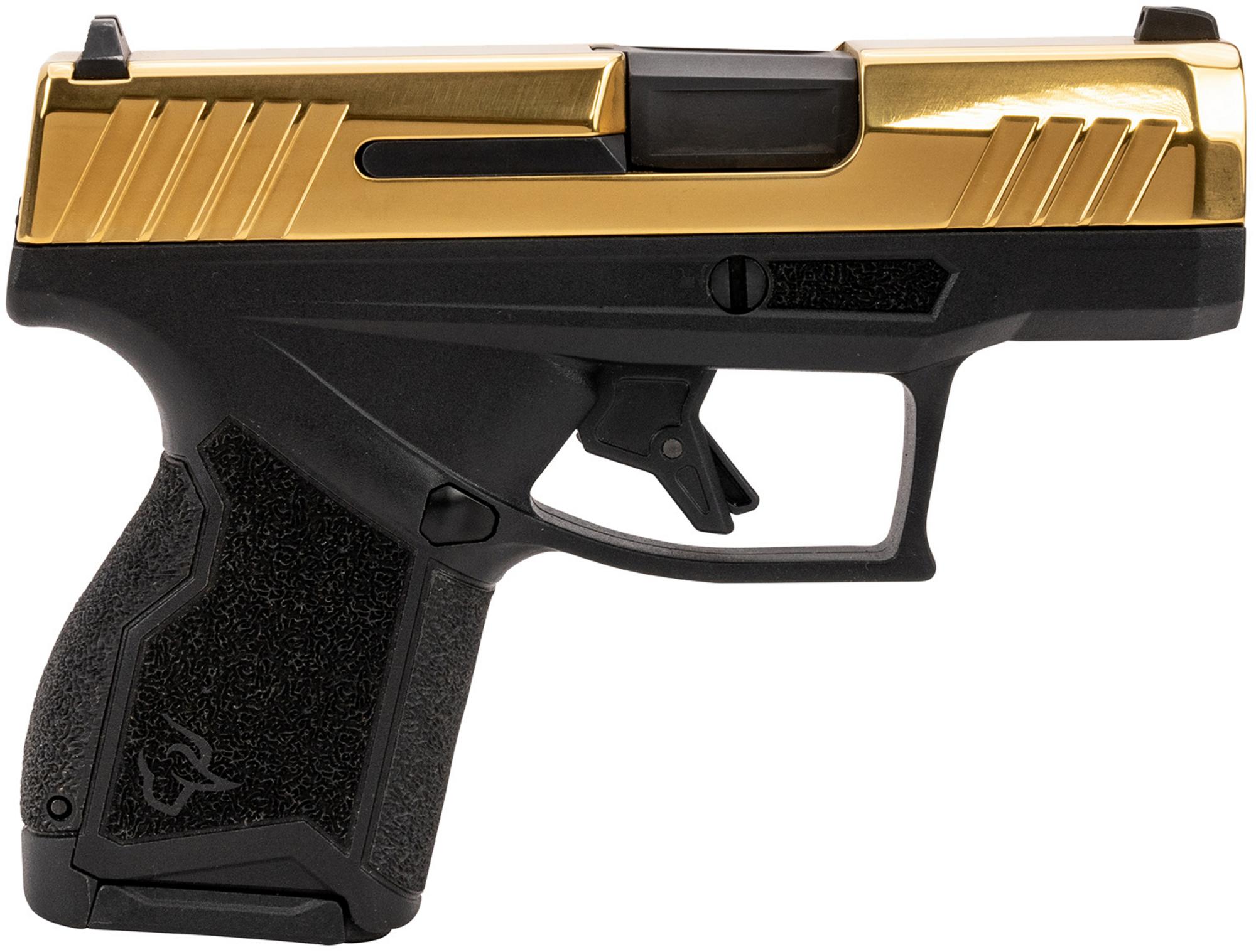 Taurus GX4 Compact Pistol 1GX4M931G, 9mm, 3.06", Textured Polymer Grips, Gold PVD Slide, 13 Rds