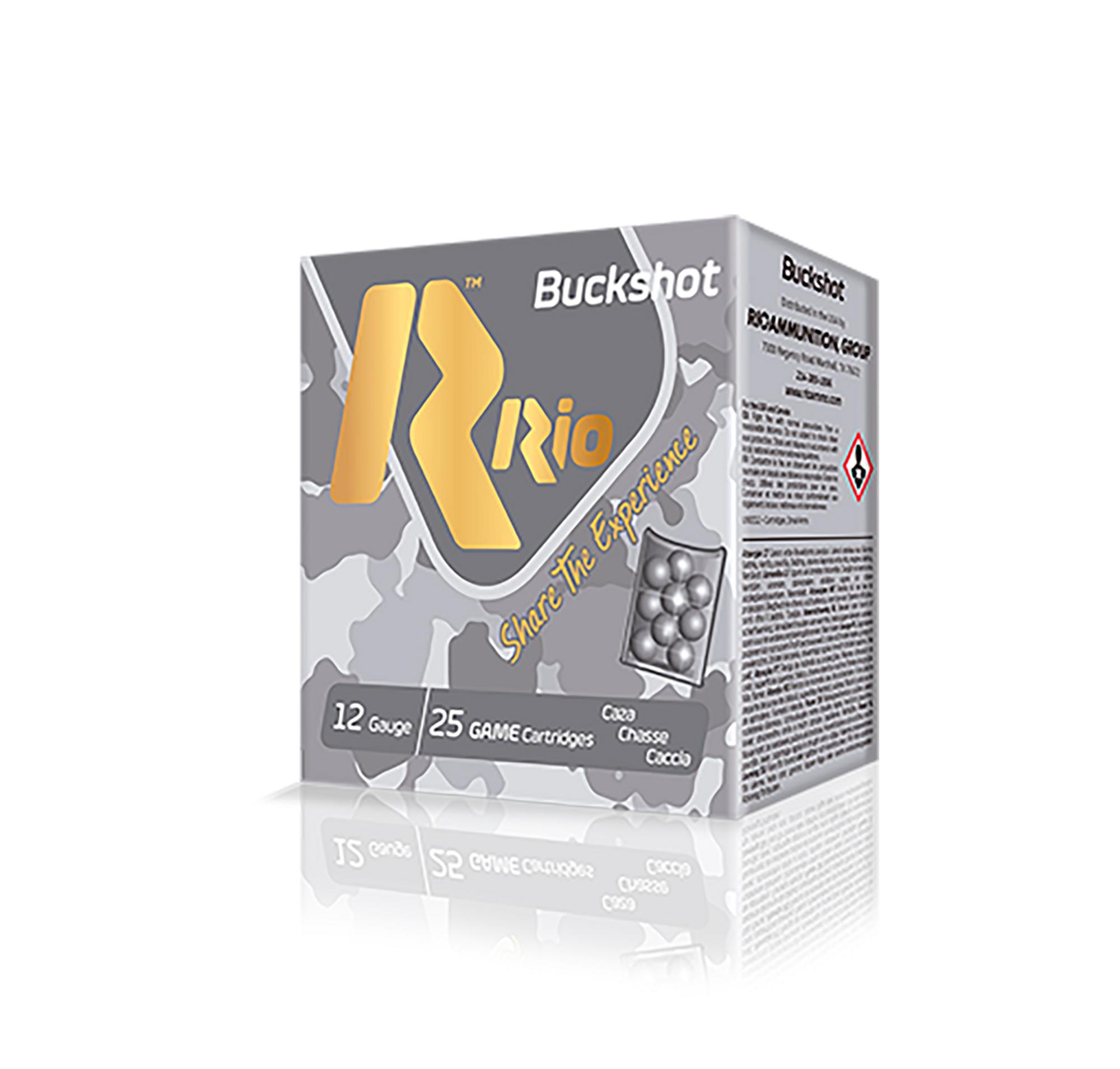 Rio Royal Buck Shotshells RHD9PB, 12 Gauge, 2-3/4", 9 Pellets, 1345 fps, #1 Buck Lead Buckshot, 25 Rds/box