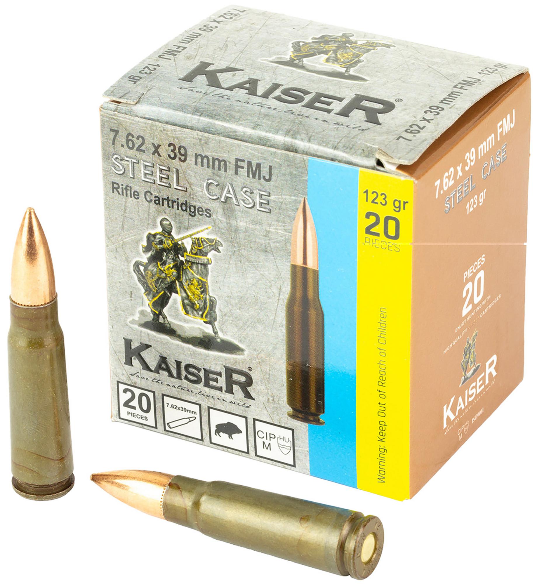 Century Rifle Ammunition AM8313, 7.62X39, Full Metal Jacket, 123 gr, 20 Rd/Bx