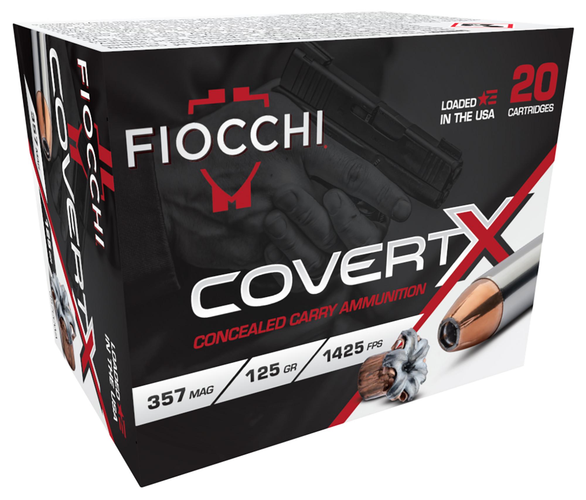 Fiocchi CovertX Pistol Ammunition 357CCWA, 357 Mag, JHP, 125 gr, 1425 fps, 20 Rd/Bx