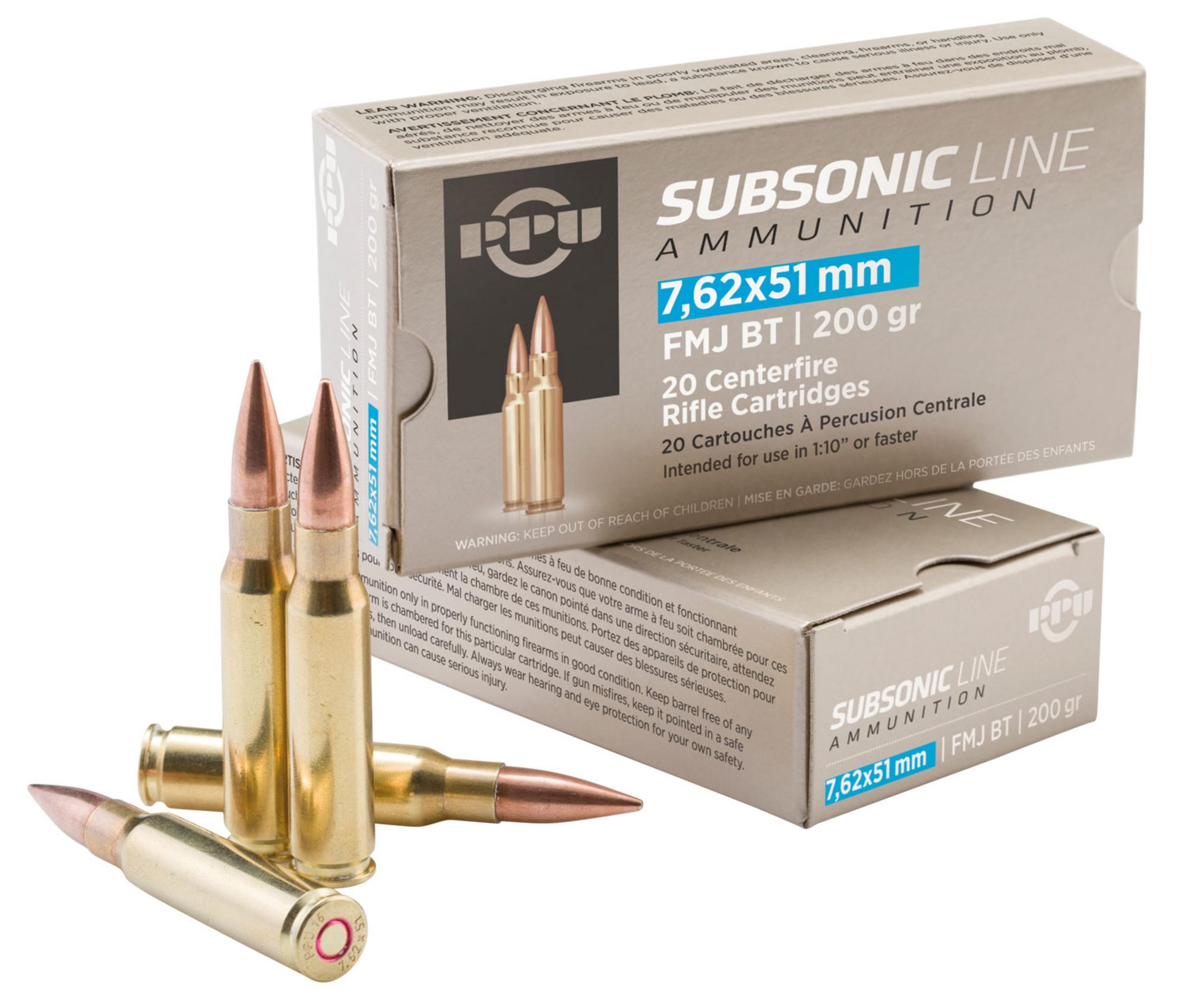 Prvi Partizan Rifle Ammunition PPS762, 7.62x51mm NATO, Full Metal Jacket Boat Tail, 200 gr, 1050 fps, 20 Rd/Bx
