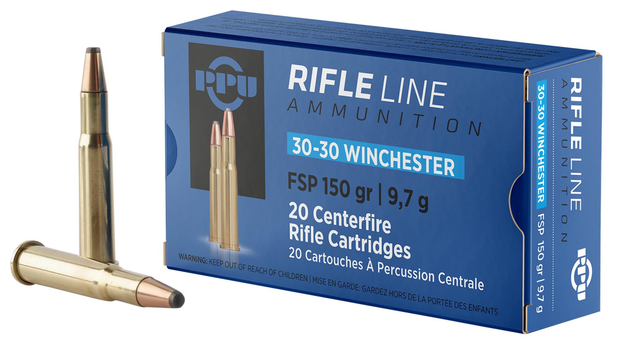 Prvi Partizan Rifle Ammunition PP30301, 30-30 Win, Flat Soft Point, 150 gr, 2390 fps, 20 Rd/Bx