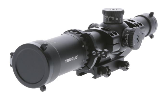TruGlo Omnia Rifle Scope TG8518TLR, 1-8x, 24mm Obj, 30mm Tube, Black, Illuminated APTR Reticle