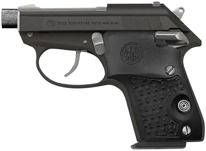 Beretta 3032 Tomcat Silver Black Gorilla DA/SA SPEC0696A, 32 ACP, 2.90", Black Textured Grips, Black Finish, 7 Rds