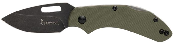 Browning Hidden Hollow Drop Point EDC Knife w/OD Green Handle (3220504B)