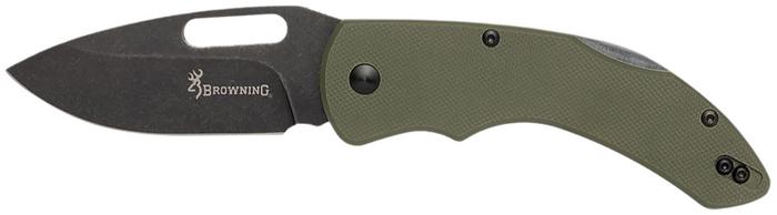 Browning Hidden Hollow Drop Point EDC Knife w/OD Green Handle (3220506B)