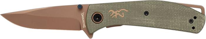 Browning Trailside Modified Drop Point EDC Knife w/Green Handle (3220516)