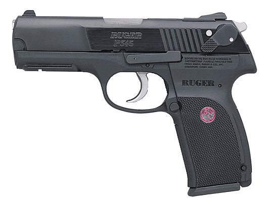 Ruger KP345PR Centerfire Pistol 6647, 45 ACP, 4 1/4 in, Polymer Grip, Blue Finish, 8 Rd, Fixed Rail, Picatinny Rail
