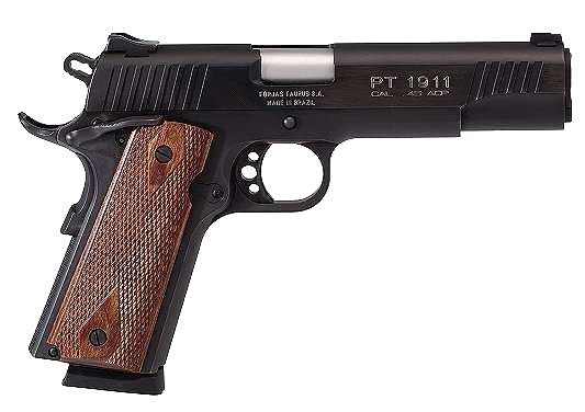 Taurus PT-1911 Large Frame Pistol 1191101, 45 ACP, 5 in, Checkered Black Grip, Blue Steel Finish, 8 Rd