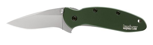 Kershaw Scallion Folding Knife w/Drop Point Blade & Plain Edge Green 1620GRN