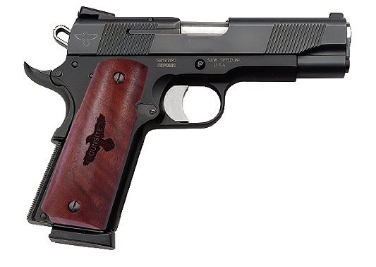 Smith & Wesson 1911PD Pistol 108304, 45 ACP, 4 1/4", Walnut Grip, Matte Black Finish, 8 Rd, Gunsite