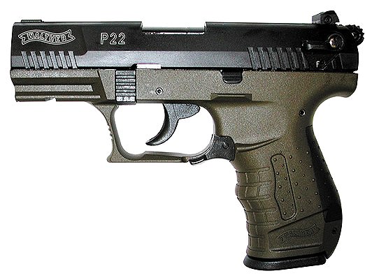 Walther P22 Semi-Auto Pistol CAP22007, 22 LR, 3.42 inch, Interchangeable Ba...