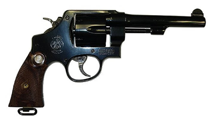 Smith & Wesson 1917 Classic Revolver 150199, 45 ACP, 5.5", Altamont Service Wood Grip, Blue Finish, 6 Rd