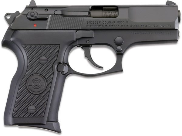 Stoeger Cougar Double Action Compact Pistol ST31716, 9mm, 13+1 Capacity, Bruniton Black Finish