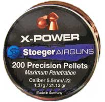 Stoeger X-Power Pellets, .22 Cal / 5.5mm, 21.12 gr, 200 count (30378)