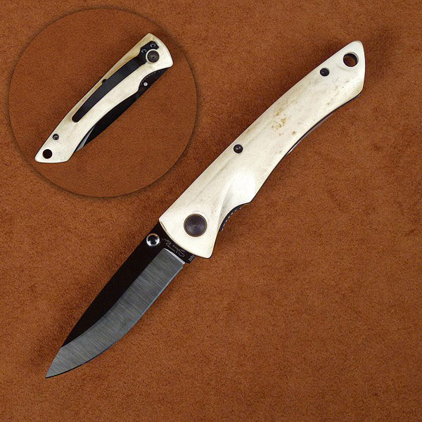 Stone River Gear Geniune Stag Handle Ceramic Folding Knife (2WSB)