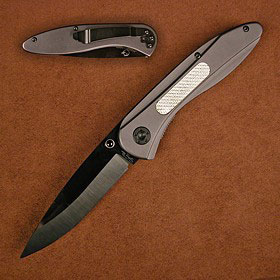 Stone River Gear Titanium Coated Handle w/Carbon Fiber Inlay Ceramic Folding Knife (4TLB)