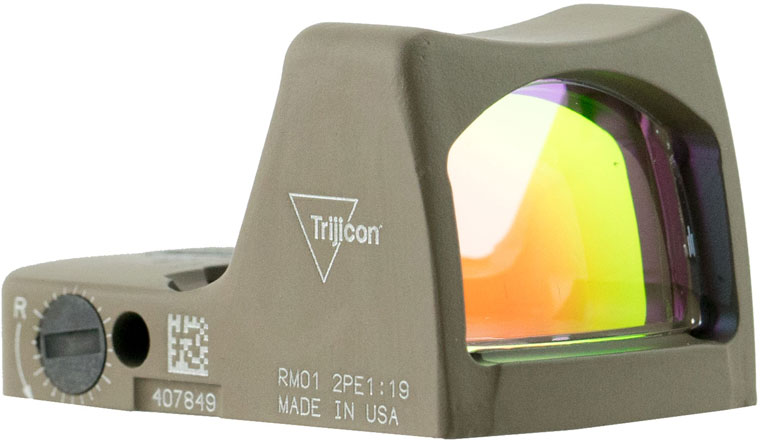 Trijicon RMR Type 2 Ruggedized Miniature Reflex Sight RM01-C-700624, 1x, Red Dot, 3.25 MOA, FDE