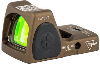 Trijicon RMR Type 2 Ruggedized Miniature Reflex Sight RM06-C-700780, 1x, Adjustable LED, Red Dot, 3.25 MOA, Coyote Brown