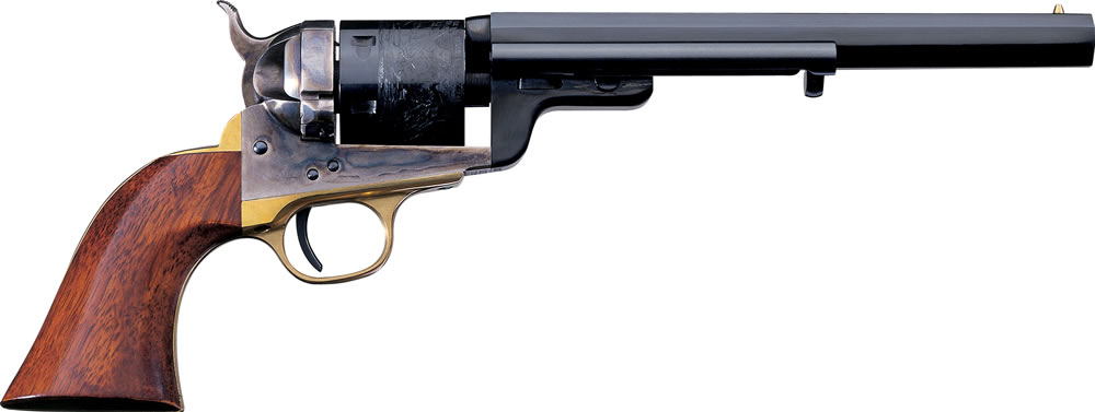 Uberti 1851 Navy Model Revolver U341359, 38 Special, 5.5", Walnut Stock, Brass Finish