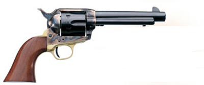 Uberti 1873 Cattleman NM Brass Revolver U344510, 45 Colt, 5.5", One Piece Walnut Stock, Blued Finish