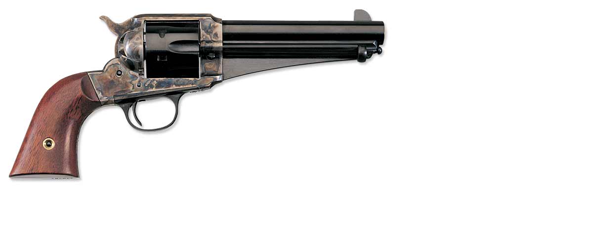 Uberti 1875 Frontier Revolver U341660, 45 Colt, 5.5", Two Piece Walnut Stock, Case Hardened Finish
