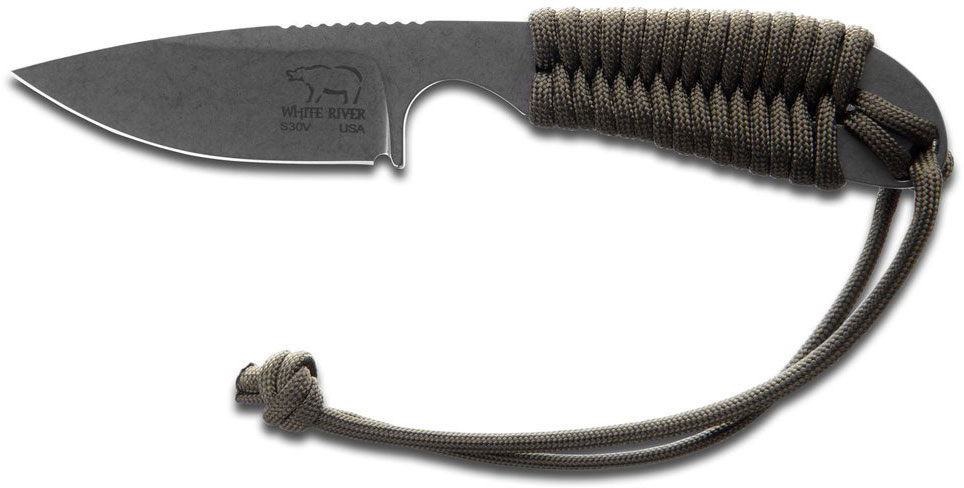 White River Knives Backpacker Knife, OD Green Paracord Handle w/Kydex Sheath (WRBPOD)