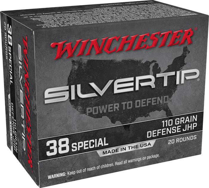 Winchester Silvertip Pistol Ammunition W38ST, 38 Special, Silvertip, 110 GR, 945 fps, 20 Rd/bx