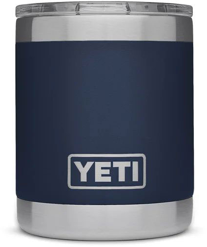 Yeti Rambler Lowball 10oz Stainless Steel Cup w/Lid, DuraCote Navy (YRAM10NV)